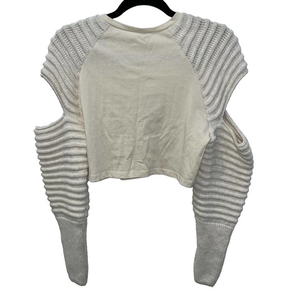 ZARA Cutout Long Sleeve Crop | Knit Sleeves | Size X-Small - Picture 3 of 3